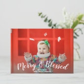 Frohe und gesegnete Weihnachtsfeiertage Foto Feiertagskarte (Stehend Vorderseite)