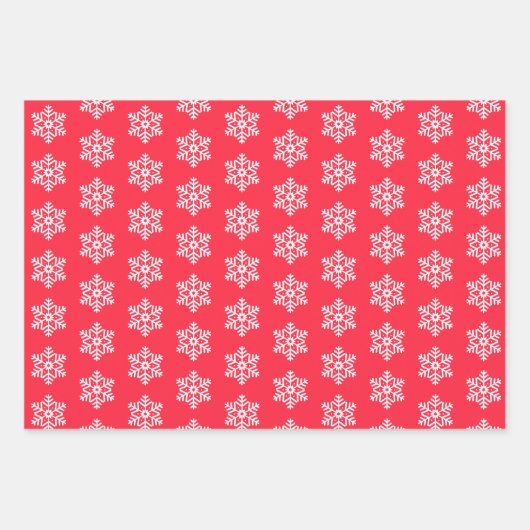 Frohe und helle 2 Schneeflocken Weihnachten Geschenkpapier Set (Vorderseite 3)