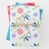 Frohe und helle 2 Schneeflocken Weihnachten Geschenkpapier Set (Beispiel)