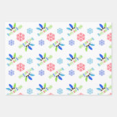Frohe und helle 2 Schneeflocken Weihnachten Geschenkpapier Set (Vorderseite)