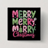 Frohe und helle Bäume Weihnachtsferien Winter Button (Vorderseite)