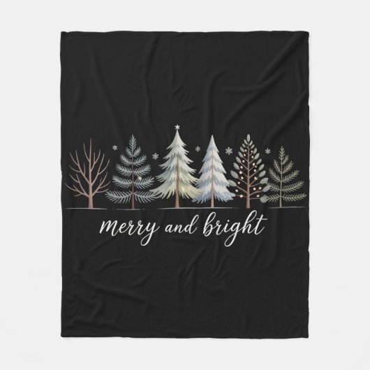 Frohe und helle Bäume Weihnachtsferien Winter Fleecedecke (Vorderseite)