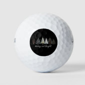 Frohe und helle Bäume Weihnachtsferien Winter Golfball (Vorderseite)