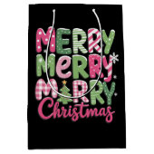 Frohe und helle Bäume Weihnachtsferien Winter Mittlere Geschenktüte (Vorderseite)