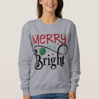 Frohe und helle Bäume Weihnachtsfrauen Sweatshirt