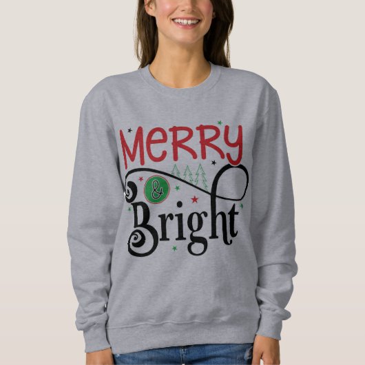 Frohe und helle Bäume Weihnachtsfrauen Sweatshirt (Vorderseite)