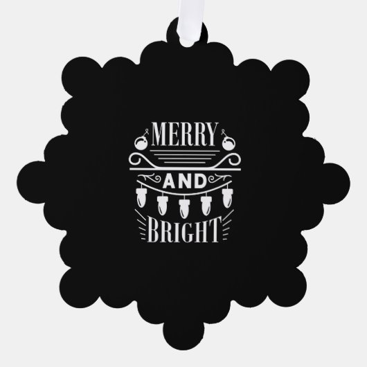 Frohe und helle Bulb Light Weihnachten Weihnachten Ornament Karte (Vorderseite)