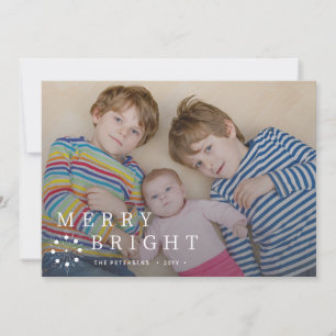 Frohe und helle, einfache minimale Foto Weihnachte Feiertagskarte