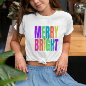 Frohe und helle farbenfrohe Winterferien Weihnacht T-Shirt