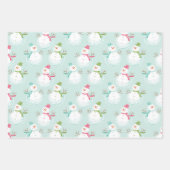 Frohe und helle Ferien Snowman Weihnachten Geschenkpapier Set (Vorderseite)