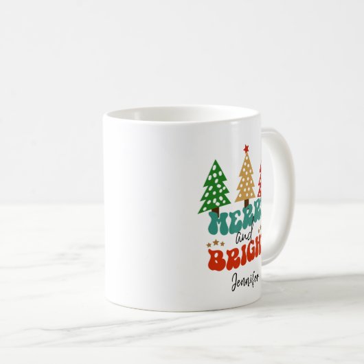 Frohe und helle Ferien Weihnachtsbaumen Kaffeetasse (VorderseiteRechts)