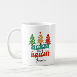 Frohe und helle Ferien Weihnachtsbaumen Kaffeetasse