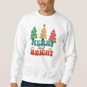 Frohe und helle Ferien Weihnachtsbaumen Sweatshirt (Vorderseite)