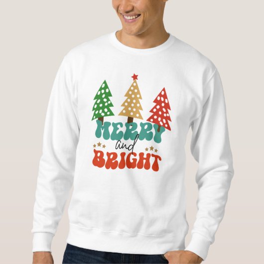 Frohe und helle Ferien Weihnachtsbaumen Sweatshirt (Vorderseite)