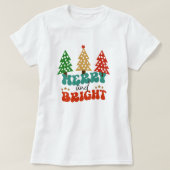 Frohe und helle Ferien Weihnachtsbaumen T-Shirt (Design vorne)