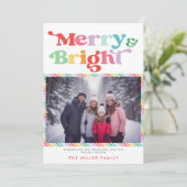 Frohe und helle festliche farbenfrohe Weihnachten (Stehend Vorderseite)