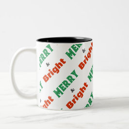 Frohe und helle festliche Rot Grün Weihnachten Wei Zweifarbige Tasse