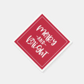 Frohe und helle festliche Skripte Red Holiday Serviette (Ecke)