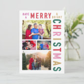 Frohe und helle Foto Weihnachtskarte Einladung (Stehend Vorderseite)