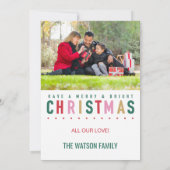 Frohe und helle Foto Weihnachtskarte Einladung (Rückseite)