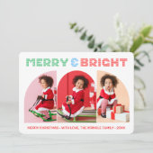 Frohe und helle Foto Weihnachtskarte Einladung (Stehend Vorderseite)