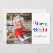 Frohe und helle Foto Weihnachtskarte Feiertagskarte (Vorderseite)