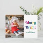 Frohe und helle Foto Weihnachtskarte Feiertagskarte (Stehend Vorderseite)