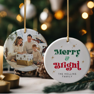 Frohe und helle Foto Weihnachtsschmuck Retro Ornament