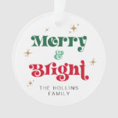 Frohe und helle Foto Weihnachtsschmuck Retro Ornament (Vorderseite)