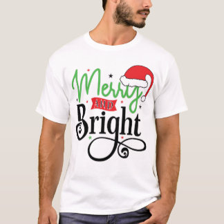 Frohe und helle Frauen Weihnachten T-Shirt, Männer T-Shirt