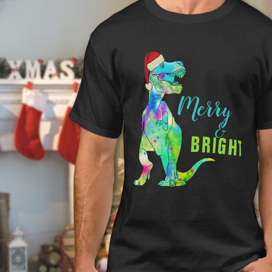 Frohe und helle Funny Funny Christmas Dinosaur T-Shirt
