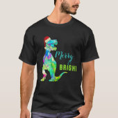 Frohe und helle Funny Funny Christmas Dinosaur T-Shirt (Vorderseite)