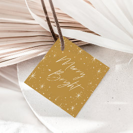 Frohe und helle Gold Weihnachten Geschenkanhänger