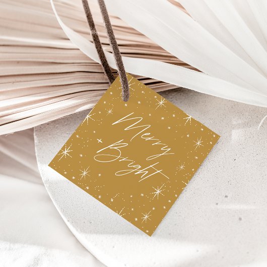 Frohe und helle Gold Weihnachten Geschenkanhänger