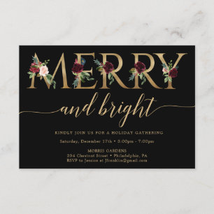 Frohe und helle Gold Weihnachten-Party Einladungen