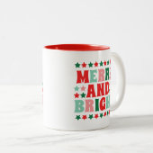Frohe und helle Groovy Weihnachten Zweifarbige Tasse (VorderseiteRechts)