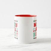 Frohe und helle Groovy Weihnachten Zweifarbige Tasse (Mittel)