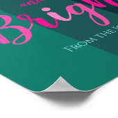 Frohe und helle grüne und rosa Weihnachten Poster (Ecke)