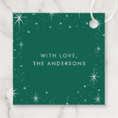 Frohe und helle grüne Weihnachten Geschenkanhänger (Rückseite)