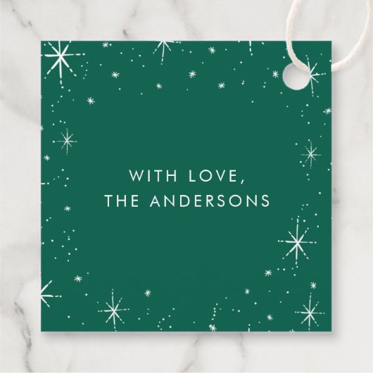 Frohe und helle grüne Weihnachten Geschenkanhänger (Rückseite)