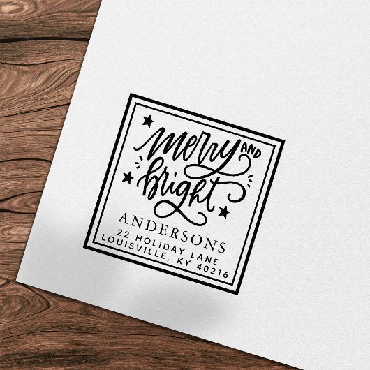 Frohe und helle Hand Brief Weihnachtsadresse Permastempel