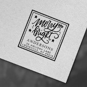 Frohe und helle Hand Brief Weihnachtsadresse Permastempel