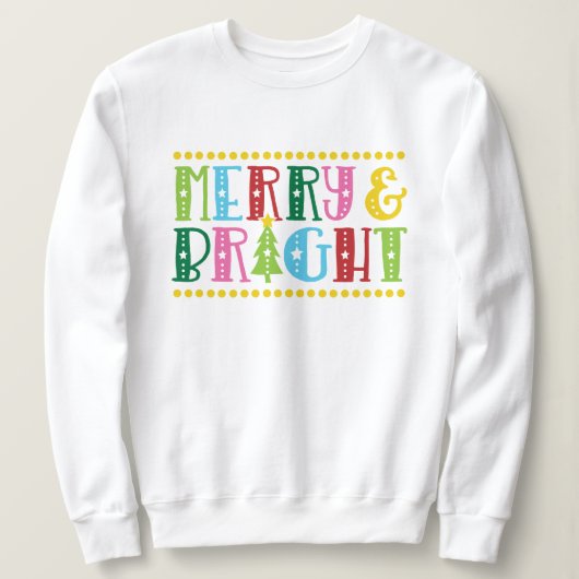 Frohe und helle Hand Weihnachtsfeiertag Sweatshirt (Design vorne)
