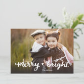 Frohe und helle Hand Weihnachtskarte Feiertagskarte (Stehend Vorderseite)