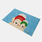 Frohe und helle Hunde Weihnachten Weihnachten Tür Fußmatte (Schrägansicht)
