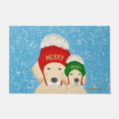 Frohe und helle Hunde Weihnachten Weihnachten Tür Fußmatte (Vorderseite)