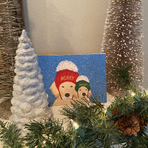 Frohe und helle Hunde Weihnachtskarte