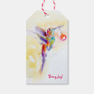 "Frohe und helle" Kolibri-Weihnachten Geschenkanhänger