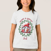 Frohe und helle moderne Weihnachtszeit T - Shirt (Vorderseite)