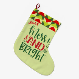 Frohe und helle Name Weihnachten Strumpf Großer Weihnachtsstrumpf